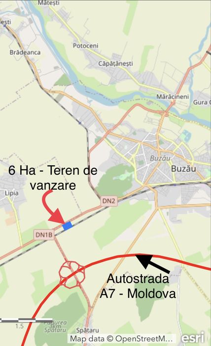 Teren intravilan - Hub logistic/parc industrial - 6 Ha - Buzău A7/ E85
