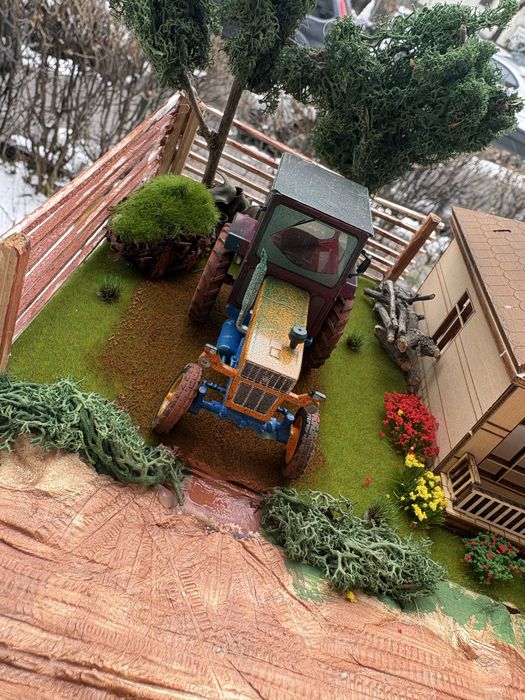 Dioramă rustică cu tractor Utb 650