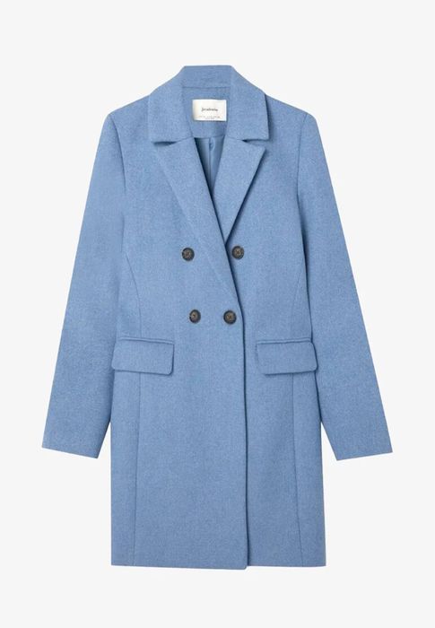 Stradivarius зимно палто в небесно син цвят Zara
