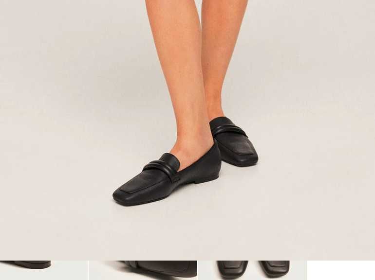 Кожаные мокасины лоферы с фигурной прорезью Mango 38-39 (25см)