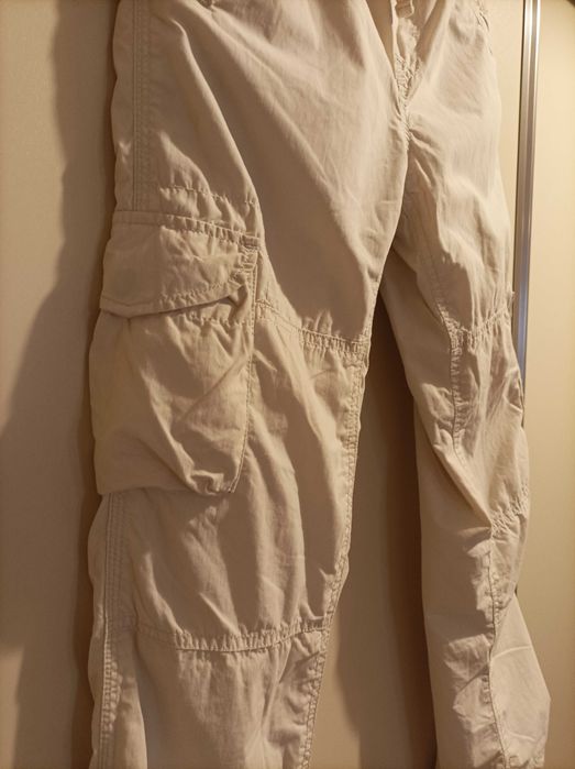 Pantaloni dublati pt timp rece, pt fete 10A, cream.