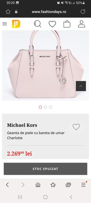 Vand geanta Michael Kors roz pal