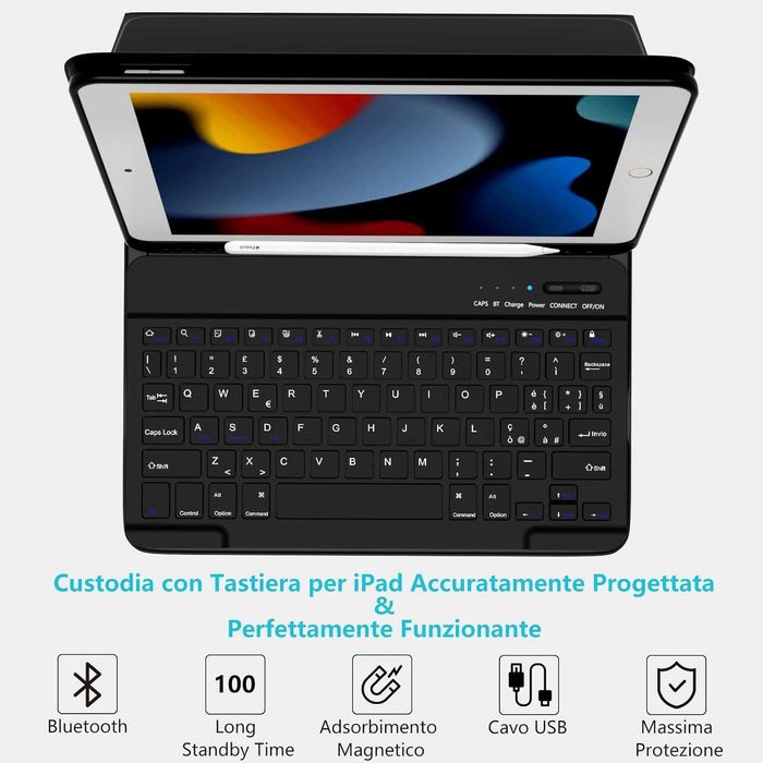 Husa TQQ cu tastatura Bluetooth pentru iPad 10.2 / Air 3 10.5