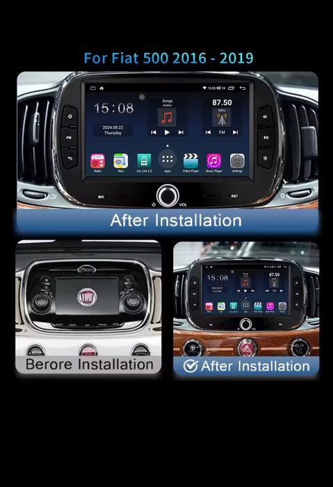 Navigatie Android Fiat 500 Waze YouTube GPS