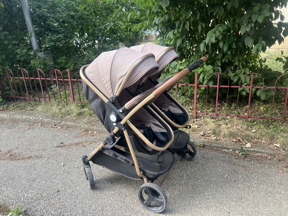 Carucior gemeni Chipolino Duo Smart 2 in 1 golden beige