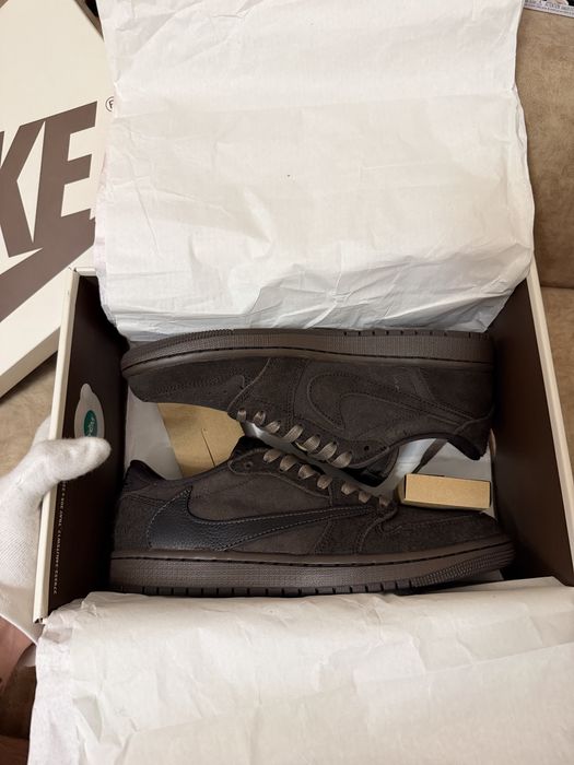 Оригинальные Travis Scott x Air Jordan 1 Retro Low OG SP «Velvet Brown