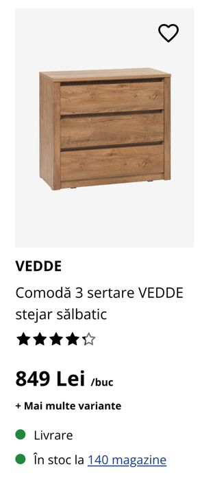 Comoda Vedde 3 sertare