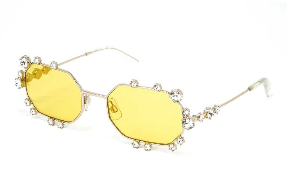 SWAROVSKI – Дамски слънчеви очила "GOLD & YELLOW BIG CRYSTALS" нови