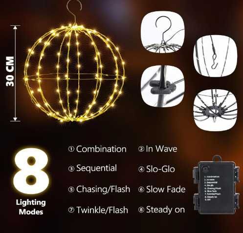 Украса LED светеща топка Joomer, светлинна декорация