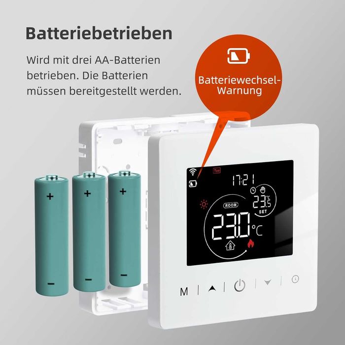 Termostat WiFi Beok centrală termică gaz,inteligent cameră Tuya încălzire,afișaj LCD digital,compatibil Alexa Google Assistant,BOT-R9V-WIFI,alb