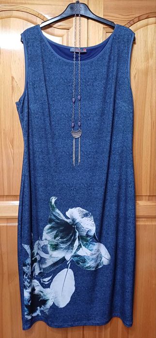 Прекрасна Рокля с Фиерична ТУНИКА Коприна + Колие!НОВА!