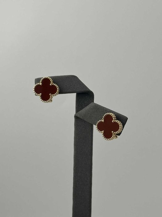 Серьги Van Cleef Vintage Alhambra Carnelian