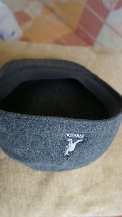 KANGOL Шапка  Вълнена плоска шапка безшевна  Тъмносива S