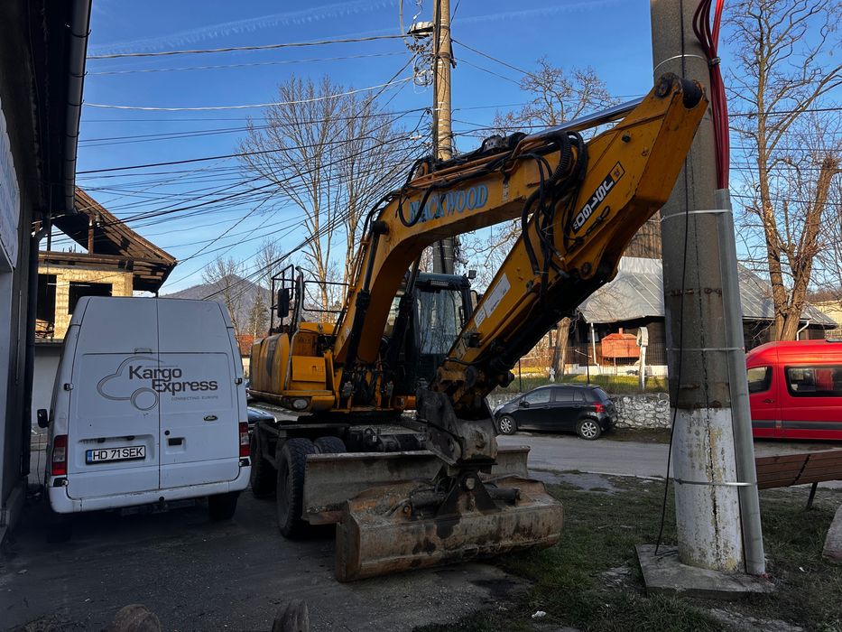 Excavator JCB JS160W pe roti, 2014, 16 to, cupla rapidă, 2 cupe, picon