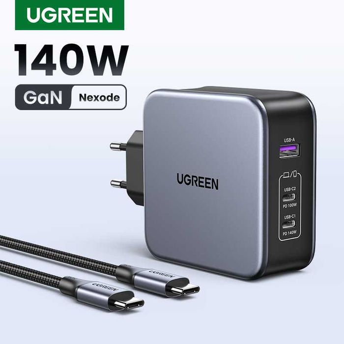 UGREEN Nexode 140W GaN Infinity 2C+U EU For Laptop/Macbook/Ultrabook