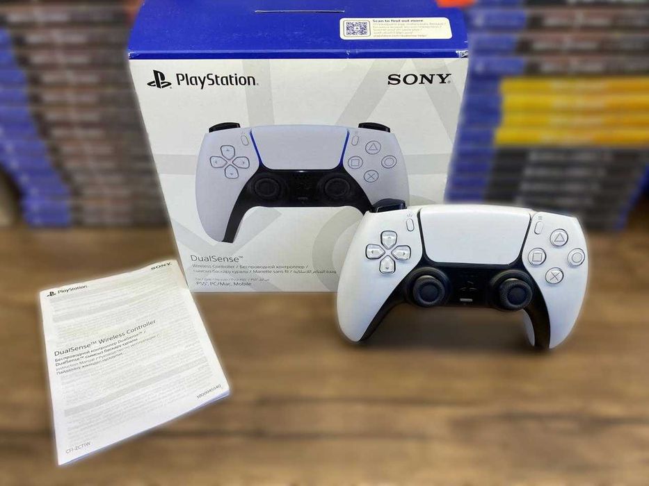 Оригинальный PS5 геймпад Dualsense White/ Джойстик Пс5 Белый