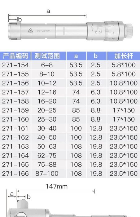 Нутромер микрометрический трехточечный электронный 25-30 0,001 у/к