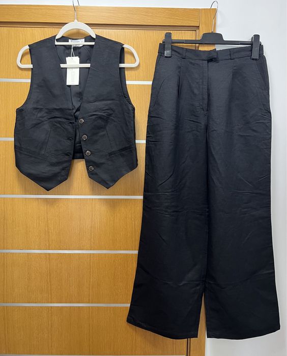 Нов черен сет комплект лен Rezerved