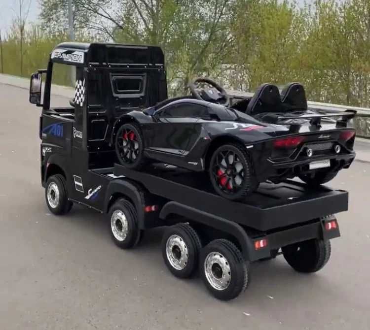 Camion electric Mercedes ACTROS 4x 45W 12V cu platforma, negru