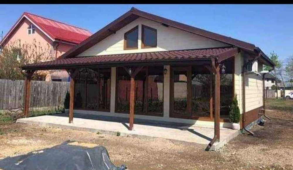 Vand casa pe structura metalica moderna 8m x8m