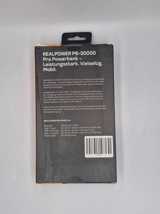 Real Power- 20000 Pro - Sigilat - 20000 mAh, Negru [#8202#]