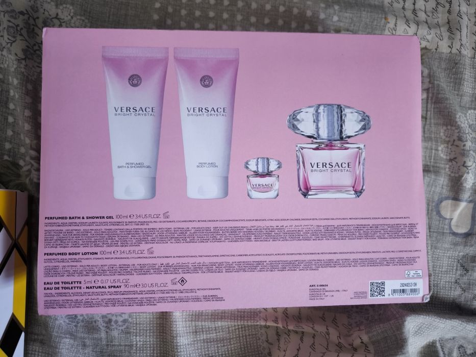 Set Cadou Versace Bright Crystal 90ml + Miniatură + Loțiune + Gel Duș (Nou)