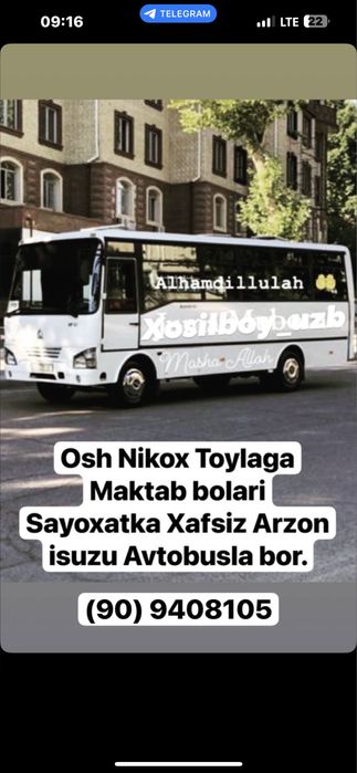 Buyurtma avtobus Zakaz avtobus uslugi avtobus xizmati xizmatlari