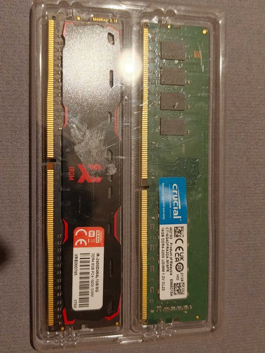 16GB Crucial DDR4 3200MHz + 8gb