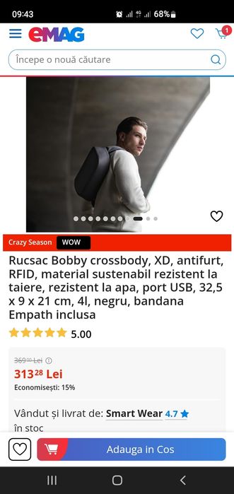 Rucsac geanta tableta boddy crossbody  xd design