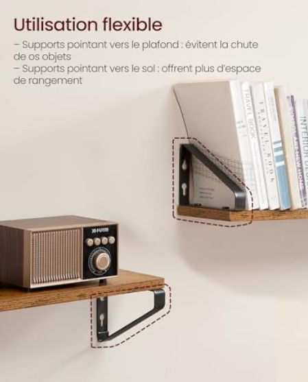 Стенни плаващи рафтове VASAGLE