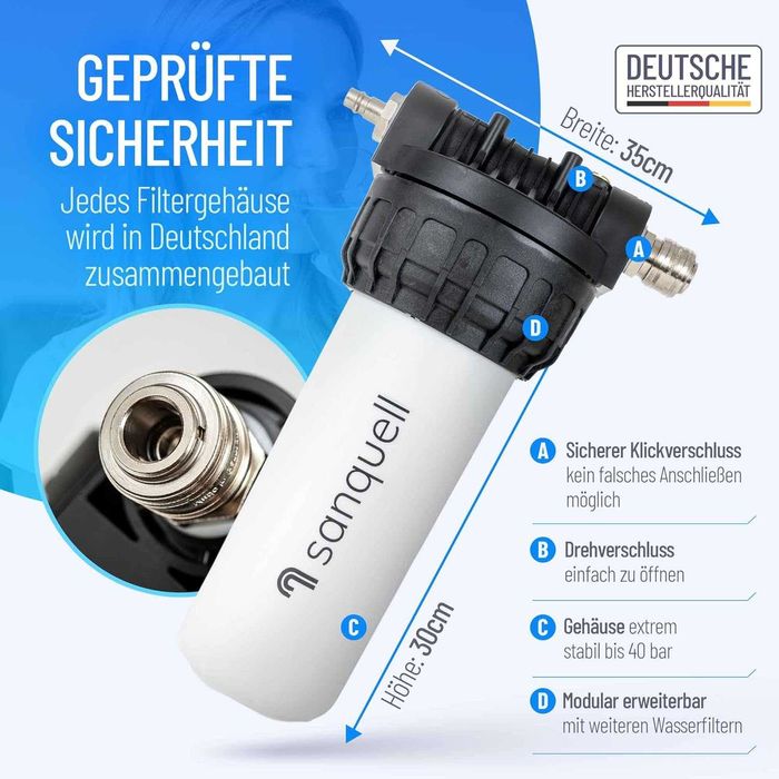 Filtru apa Sanquell sub chiuveta 8 litri pe minut Made in Germany