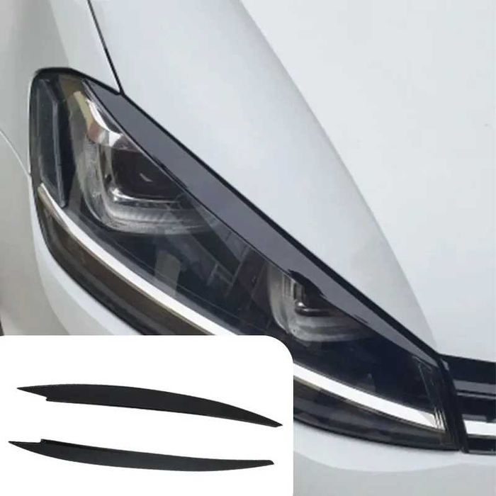 Set Pleoape Faruri Far VW Volkswagen Golf 7 VII 2013-2017 Negru Lucios