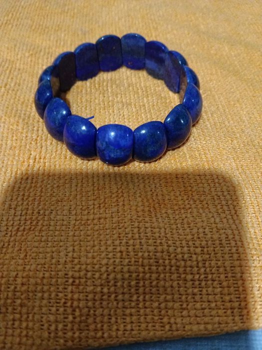 Bratara lapis lazuli lățime 1.7 cm interior 6.5 reglabil