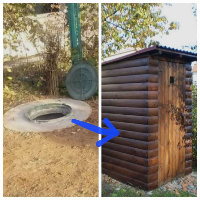 Откачка с септика в уличный туалет.