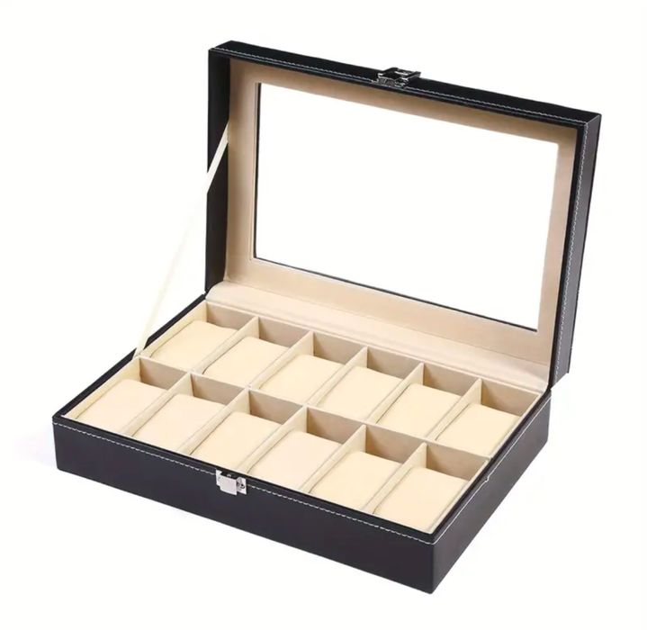 Чисто нова кожена кутия за 10 часовника