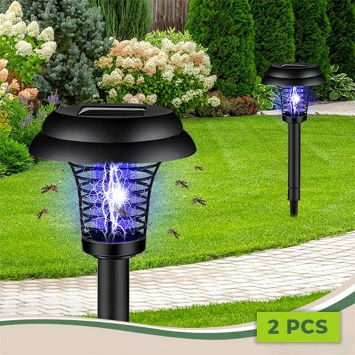 Соларна лампа против комари за открито – комплект 2 броя с UV защита