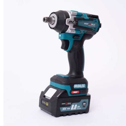 Акмулаторен Безчетков гайковерт KraftWorld с 2 батерии