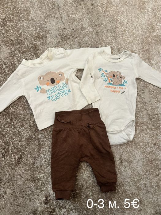 Лот дрехи 0-3 м и 3-6 м ромпъри, бодита, комплекти, космонавт