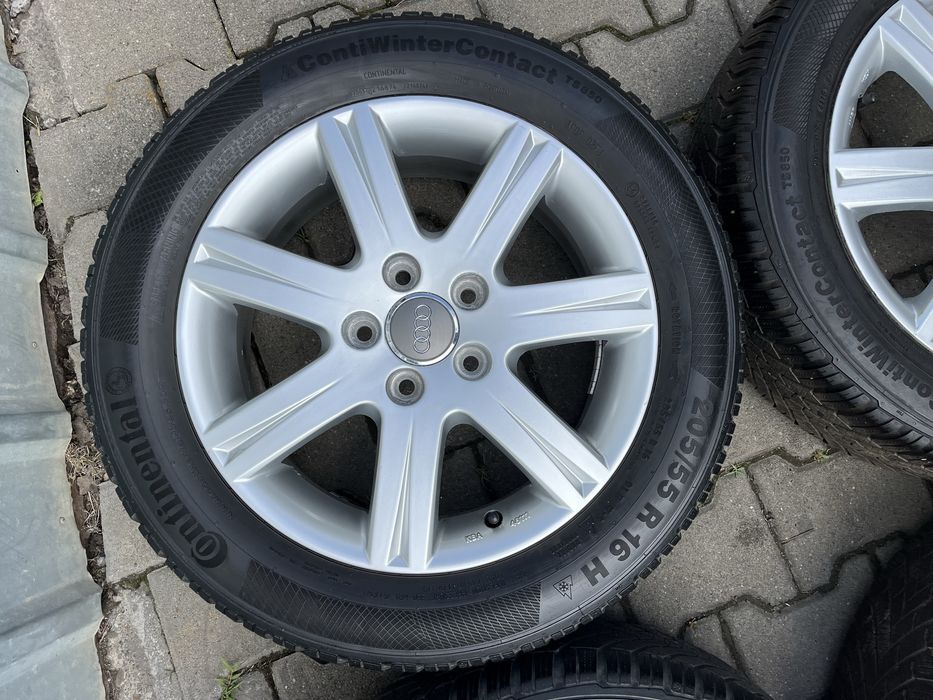 Jante aliaj 5x112mm, anvelope iarna 205/55 R16 Audi A3, A4, VW, Seat, Skoda