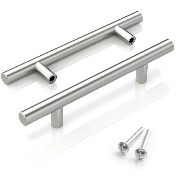 Set 15 mânere mobilier inox argintii 76 mm ARANA