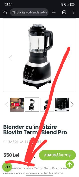 Blender cu încălzire Biovita TermoBlend Pro