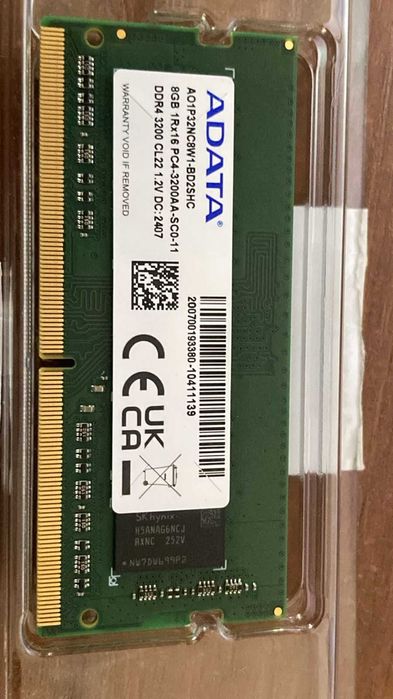 Память Adata 8 ГБ DDR4 PC4-25600 SODIMM OEM для ноутбука
