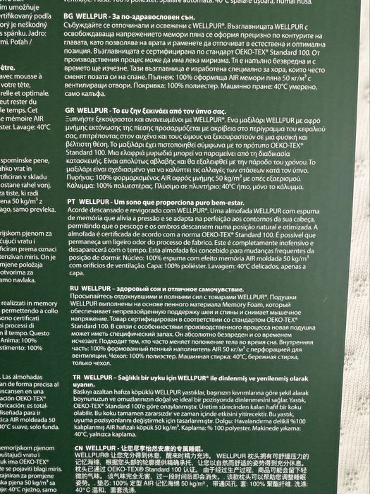 Ортопедична възглавница WELLPUR с мемори пяна