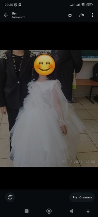 Детский белый платье