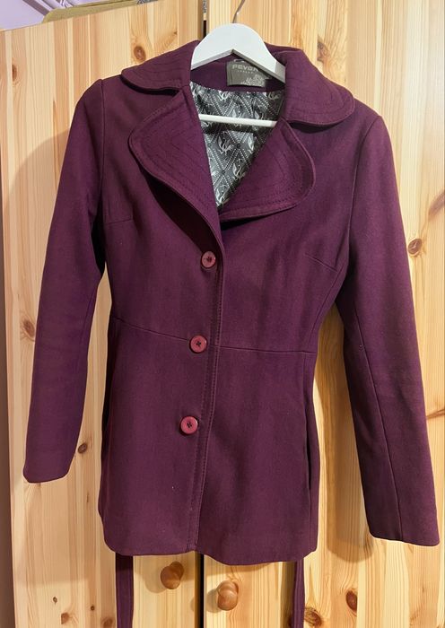 Palton lana rosu