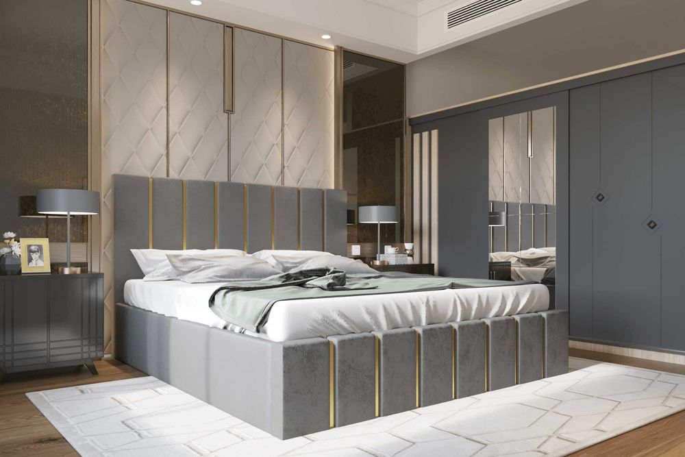 Pat tapițat Chira, toate dimensiunile disponibile si toate culorile