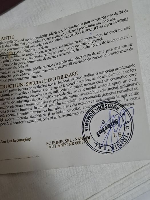 Inel aur 18k cu diamant natural 0,15 cu, certificat Sabrini,2,69gr.