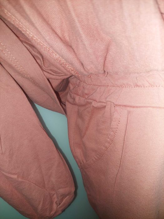 Trening set de stradă / casă roz pudrat peplum cambrat