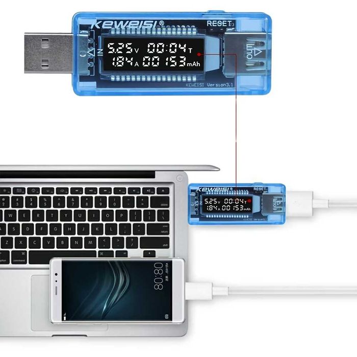 KEWEISI USB Тестер Волтметър Амперметър Измервател Капацитет Батерии Зарядни Устройства Телефон Tester