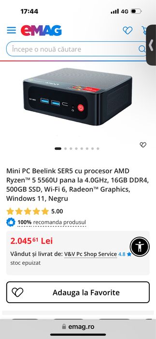 mini pc beelink SER 5 SIGILAT